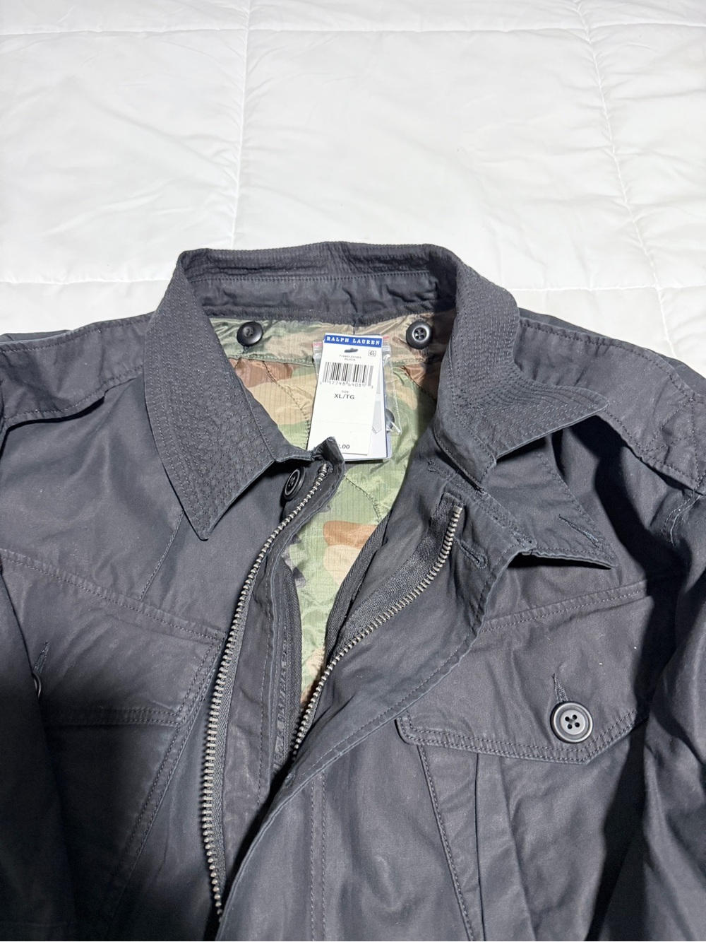 Polo by Ralph Lauren Black Field Jacket with Camo Lining